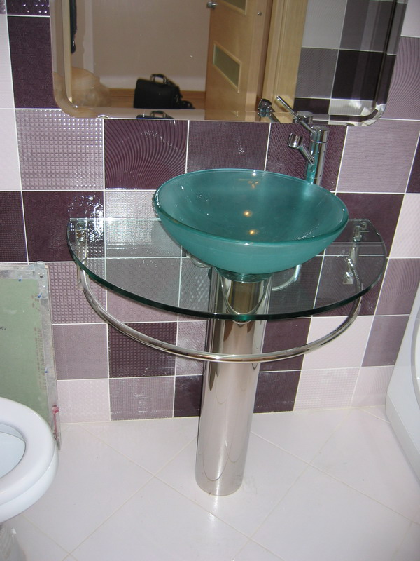 Стеклянная раковина для ванной комнаты - фото 1